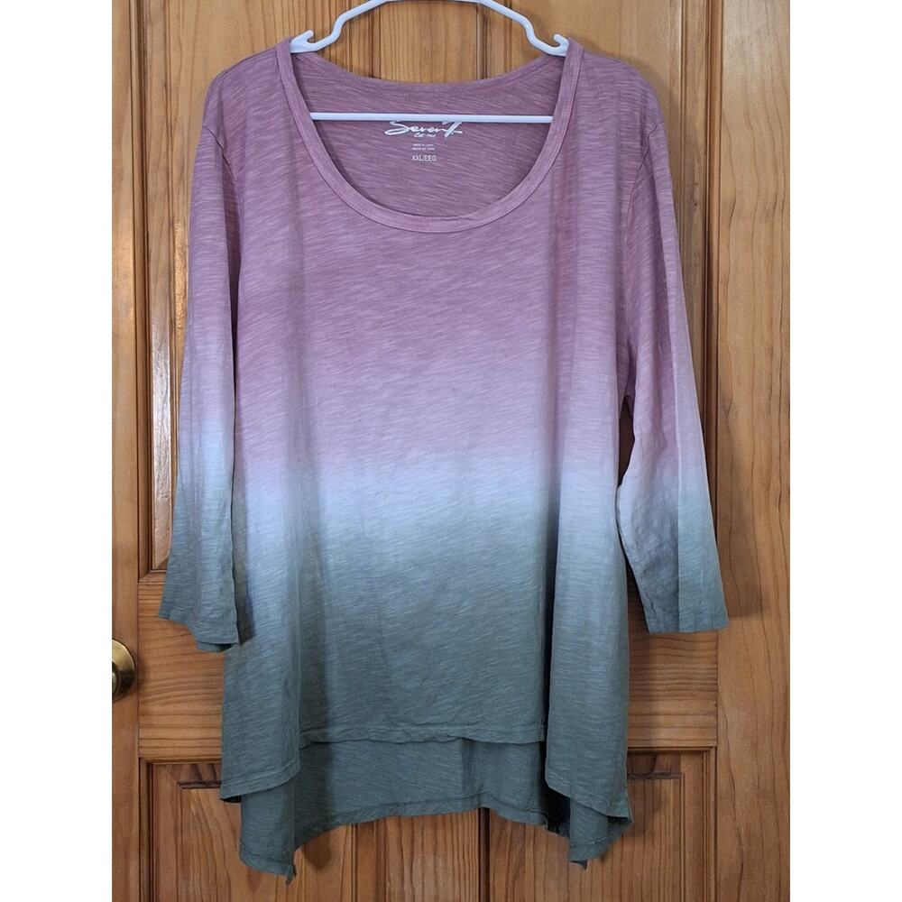 Seven7 Shirt Women's XXL Hombre Gradient Bohemian Hippie BohoStyle Casual Comfy